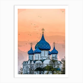 The Christ Nativity Cathedral Of Suzdal Town Art Print