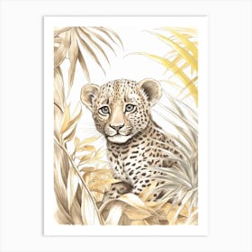 Storybook Animal Watercolour Leopard 2 Art Print