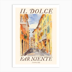 Il Dolce Far Niente Livorno, Italy Watercolour Streets 3 Poster Art Print