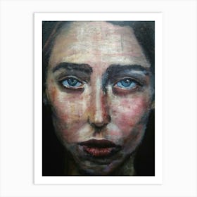 Woman With Blue Eyes Art Print