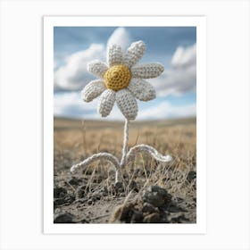 Daisies Knitted In Crochet 4 Art Print