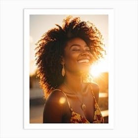 Afro-American Woman Smiling Art Print