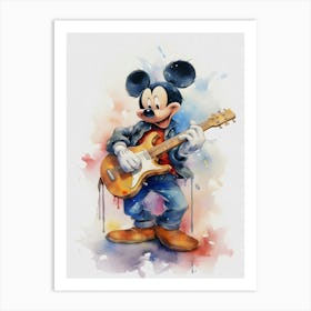 Mickey Mouse Guitar Art Print