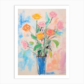 Flower Painting Fauvist Style Rose 3 Art Print
