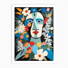 Woman With Flowers 4 Art Print