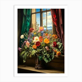 Flowers On A Window Art Print