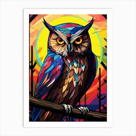 Owl Abstract Pop Art 2 Art Print