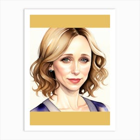 Vera Farmiga Water colour Portrait, AI Art Print