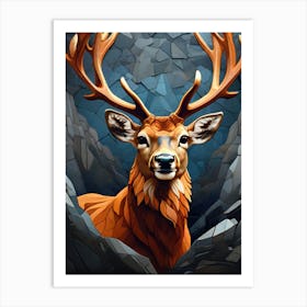 Deer mozaik Art Print