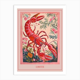 Floral Animal Painting Lobster 1 Poster Art Print