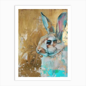 Bunny Gold Effect Collage 2 Art Print