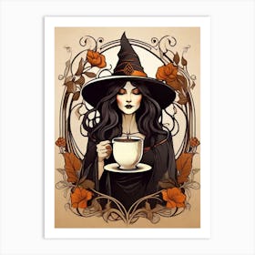 Witch With A Cup Of Coffee 1 Art Print