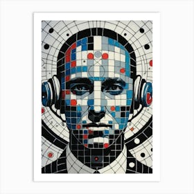 Man With Headphones 14 Art Print