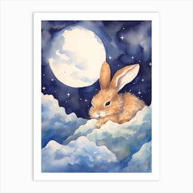 Baby Hare 1 Sleeping In The Clouds Art Print