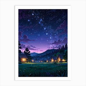 Night Sky Anime aesthetic 2 Art Print