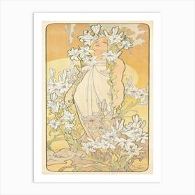 Woman With Flowers 3 Art Print