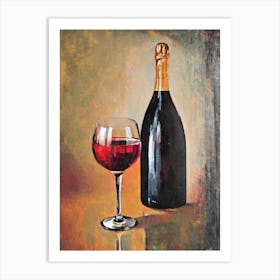 Rosé Prosecco Oil Painting Cocktail Poster Art Print