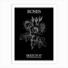 Roses Sketch 57 Poster Inverted Art Print