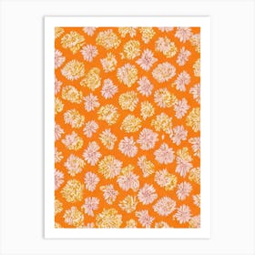 Calendula Floral Print Warm Tones 1 Flower Art Print