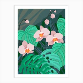 Orchids In The Jungle 1 Art Print