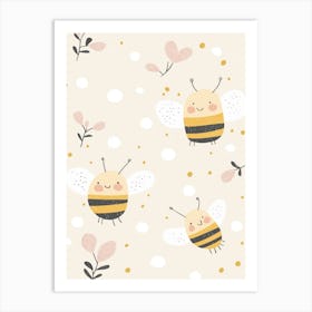 Cute bees Art Print