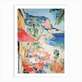 Palermo, Sicily   Italy Beach Club Lido Watercolour 2 Art Print