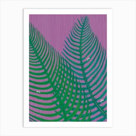 Riding a bike on Fern Leaves Art Print