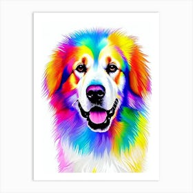Great Pyrenees Rainbow Oil Painting Dog Art Print