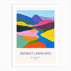 Colourful Abstract Pyrnes National Park France 3 Poster Blue Art Print