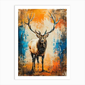 Elk painting 4 Art Print