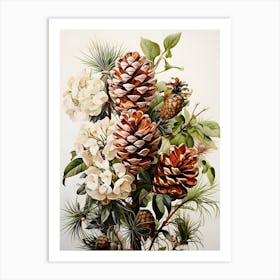 Pine Cone Christmas Art Print