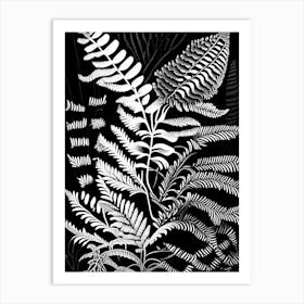 Fragrant Fern Linocut Art Print