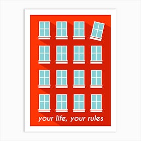 Be Yourself Quote Red Art Print