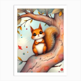 Susi's Whimsical Adventure in Nutty Hollow Art Print