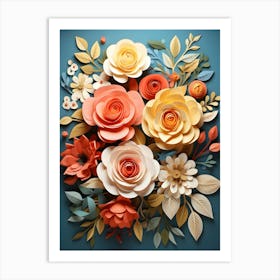 Paper Flowers 6 Art Print