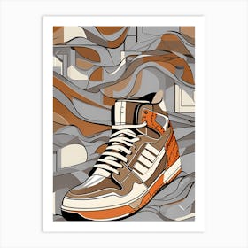 High Top Sneaker illustration, 1358 Art Print