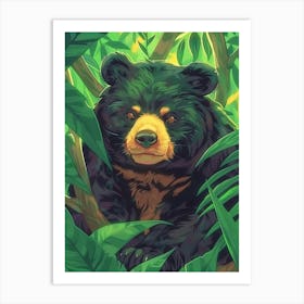 Black Bear In The Jungle Art Print