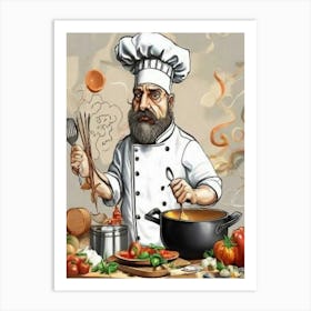 Chef In The Kitchen Art Print