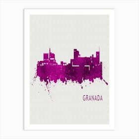 Granada Spain City Purple Art Print