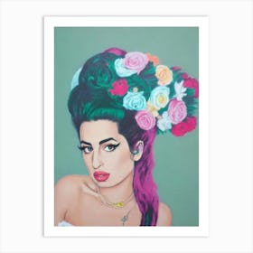 Amy Winehouse Colourful Illustration Art Print