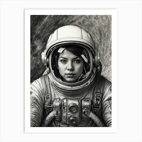 Woman In Space Art Print