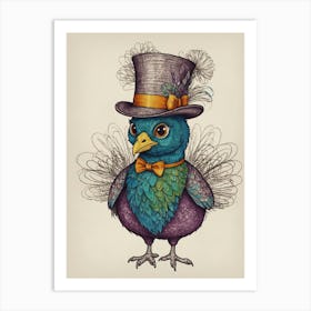 Bird In A Top Hat Art Print