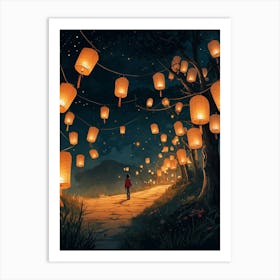 Lanterns In The Sky 1 Art Print