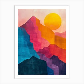 Sunset Mountain Canvas Print Art Print