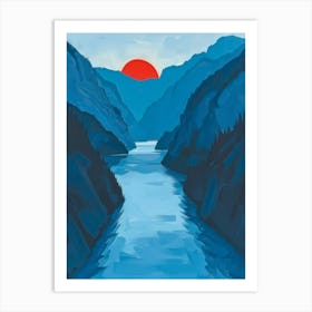 Sunset Over The River 6 Art Print