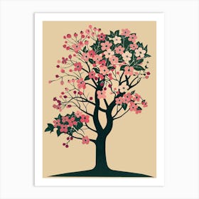 Dogwood Tree Colourful Illustration 3 Art Print