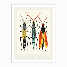 Colourful Insect Illustration Cricket 4 Poster Art Print