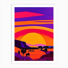 Geometric Desert Sunset Art Print