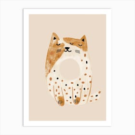 Polka Dot Cat 17 Art Print