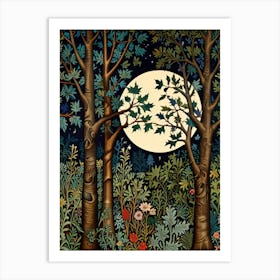 William Morris Moonlight In The Woods 91 Art Print